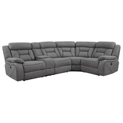 Higgins Sectional Sofa with Power Reclining - Grey - 4-Piece 