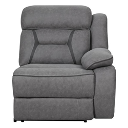 Higgins Upholstered Right Arm Facing Power Recliner - Grey 