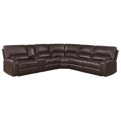 Brunson Upholstered Reclining Sectional Sofa - Brown - 3-Piece 