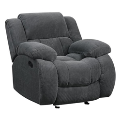 Weissman Upholstered Padded Arm Glider Recliner - Grey 