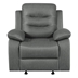 Nova Upholstered Padded Arm Glider Recliner - Dark Grey