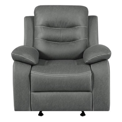 Nova Upholstered Padded Arm Glider Recliner - Dark Grey 