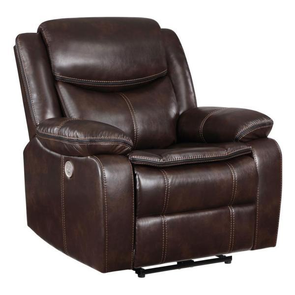 Sycamore Upholstered Power Recliner Chair - Dark - Brown 