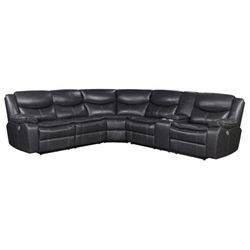 Sycamore Upholstered Power Reclining Sectional Sofa - Grey 