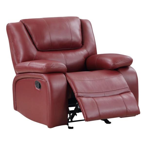 Camila Upholstered Glider Recliner Chair - Red 