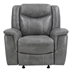 Conrad Upholstered Padded Arm Glider Recliner - Grey