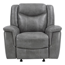 Conrad Upholstered Padded Arm Glider Recliner - Grey 