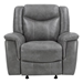 Conrad Upholstered Padded Arm Glider Recliner - Grey - COA5528