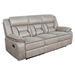 Greer Motion Reclining Sofa - Taupe Leatherette - COA5533