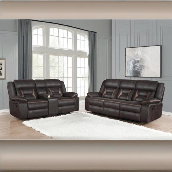 Greer Upholstered Reclining Sofa Set - Beige - 2-Piece 