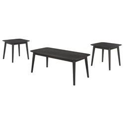 Radley Rectangular Coffee Table Set - Black - 3-Piece 