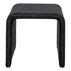 Cahya Woven Rattan Square End Table - Black 