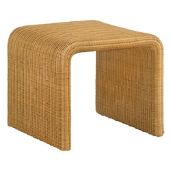 Juanita Square Woven Rattan End Table - Natural - Brown 