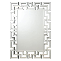 Forman Greek Motif Frameless Wall Mirror - Silver 