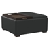 Paris Upholstered Storage Ottoman with Tray - Black