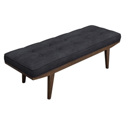 Wilson Fabric Upholstered Tufted Accent Bench - Grey 