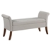 Farrah Velvet Upholstered Rolled Arm Storage Bench - Beige