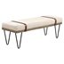 Austin Fabric Upholstered Accent Bench - Beige - Black Finish Legs