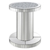 Dorielle Round Mirrored Acrylic Crystal Side Table - Silver