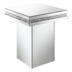 Elora Square Mirrored Accent Side Table - Silver