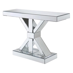 Lurlynn - shaped Mirrored Entryway Console Table - Silver 