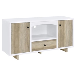 Dalton 2-Door Storage Credenza - White and Distressed Pine 