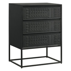 Alcoa 3-Drawer Multi - Purpose Tall Accent Cabinet - Black 