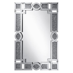 Jackie Acrylic Crystal Frame Wall Mirror - Silver 