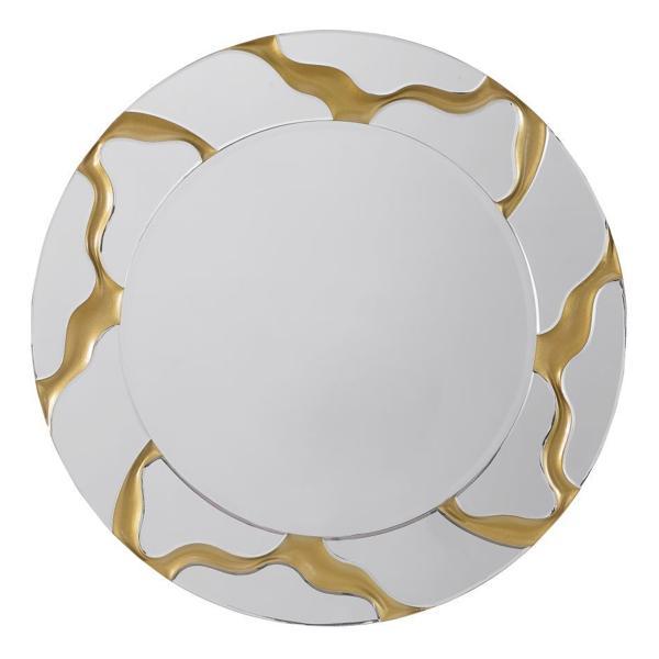 Dorinda Round Kintsugi Style Wall Mirror - Gold - Silver 