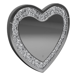 Aiko Heart Shaped LED Light Wall Mirror - Silver 