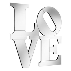 Keiran LOVE Lettered Wall Mirror - Silver 