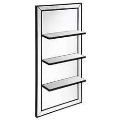 Oriel Rectangular 3-Shelf Wall Mirror - Silver 