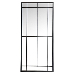 Annetta Window Pane Floor or Wall Mirror - Black 