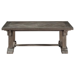 Sarasota Cocktail Table with Ash Veneer and Driftwood Brown Finish Top 