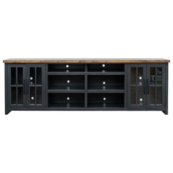 Essex 96" TV Stand Console for TVs up to 100 inches - No Assembly Requried - Black and Whiskey Finish 