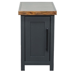 Essex 14" Chairside Table - No Assembly Required - Black and Whiskey Finish 