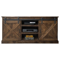 Farmhouse 66" TV Stand Console for TVs up to 80 inches - No Assembly Required - Aged Whiskey Finish 