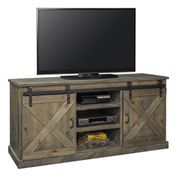 Farmhouse 66" TV Stand Console for TVs up to 80 inches - No Assembly Required - Barnwood Finish 