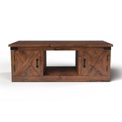 Farmhouse 48" Coffee Table - No Assembly Required - Aged Whiskey Finish 