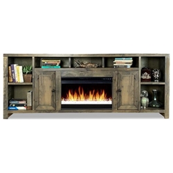 Joshua Creek 84" Electric Fireplace TV Stand for TVs up to 95 inches - Barnwood Finish - Quick Assembly 