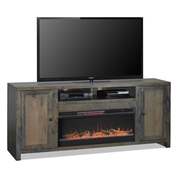 Joshua Creek 83" Electric Fireplace TV Stand for TVs up to 95 inches - Barnwood Finish - Quick Assembly 