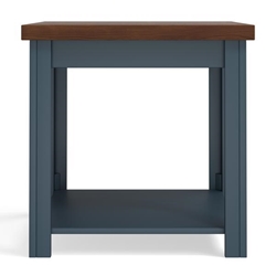 Nantucket 24" Side Table - No Assembly Required - Blue Denim and Whiskey Finish 