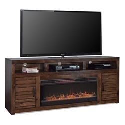 Sausalito 78" Electric Fireplace TV Stand Console for TVs up to 95 inches - Whiskey Finish - Quick Assembly 