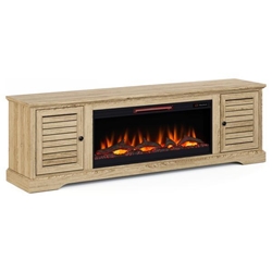 Topanga 83" Electric Fireplace TV Console for TVs up to 95 inches - Alabaster finish - Quick Assembly 