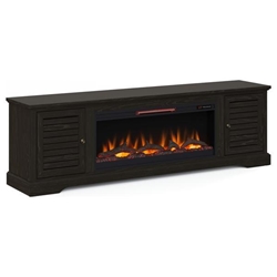 Topanga 83" Electric Fireplace TV Console for TVs up to 95 inches - Clove finish - Quick Assembly 