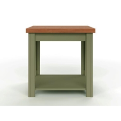 Vineyard 24" Side Table - No Assembly Required - Sage Green and Fruitwood Finish 