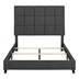 Bridger King Size Grey Squares Upholstered Platform Bed - Quick Assembly