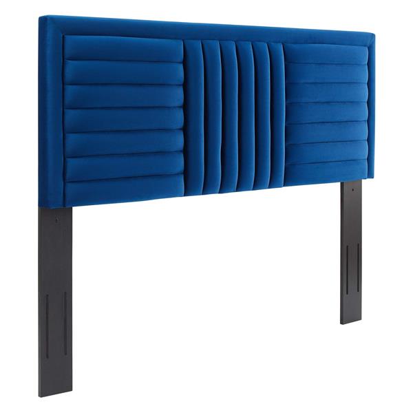 Believe Channel Tufted Performance Velvet Twin Headboard - Navy 