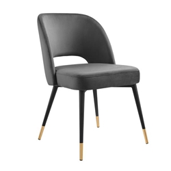 Rouse Performance Velvet Dining Side Chair - Charcoal 