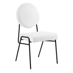 Craft Upholstered Fabric Dining Side Chairs - Black White 